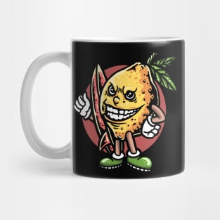 Cartoon Lemon Surfer Mug